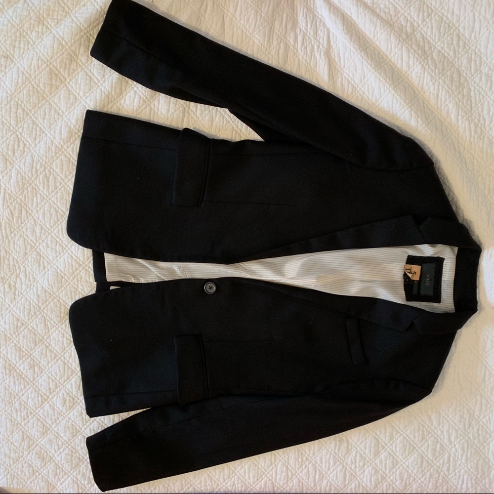 J.Crew Regent Blazer Size 4 Black Wool